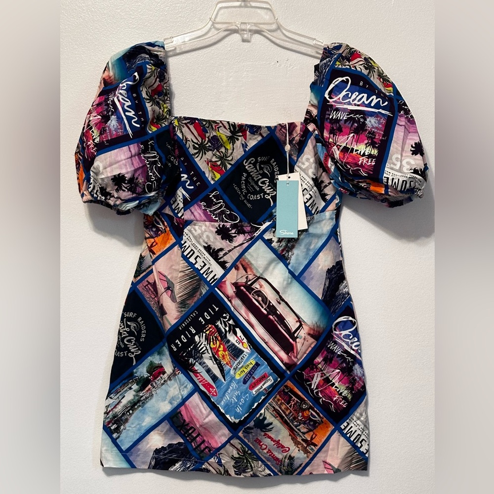 Shore, Santa Clara puff sleeve dress